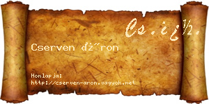 Cserven Áron névjegykártya