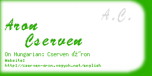 aron cserven business card